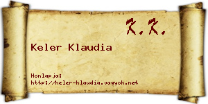 Keler Klaudia névjegykártya